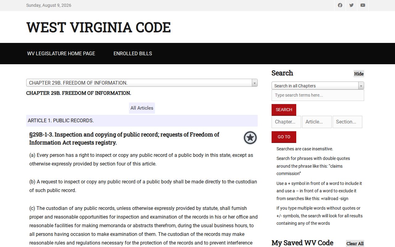 Grant County release records FOIA timing and copy-cost statute